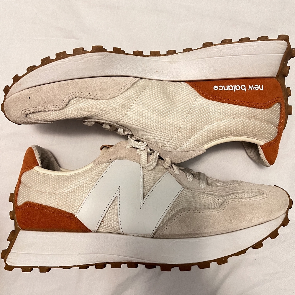 New Balance Cream and Tan Sneakers